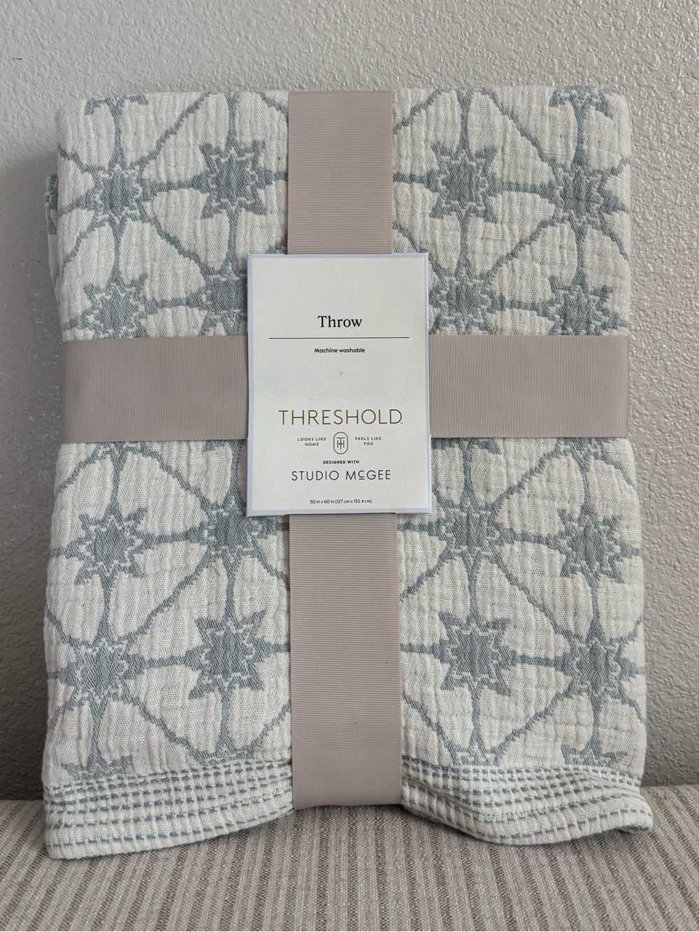 NWT 50"X60" Cotton Textured Throw - Threshold designed with Studio McGee